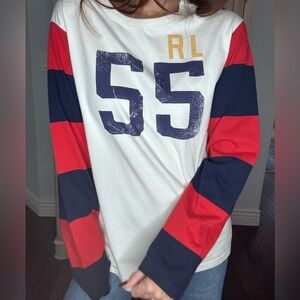 Polo Ralph Lauren Varsity Rugby Crewneck Long Sleeve Tee S/M Rare